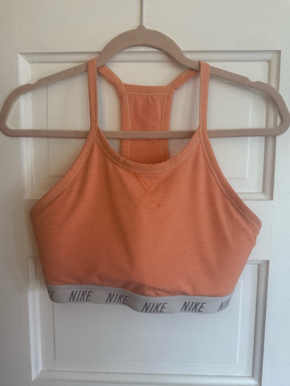 Nike Peach High-Neck Racerback Sports Bra